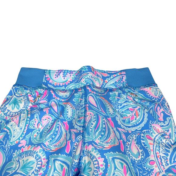 Lilly Pulitzer Luxletic Run Around Pants Women’s XS Zanzibar Blue Fish Kiss Pink - Picture 3 of 11